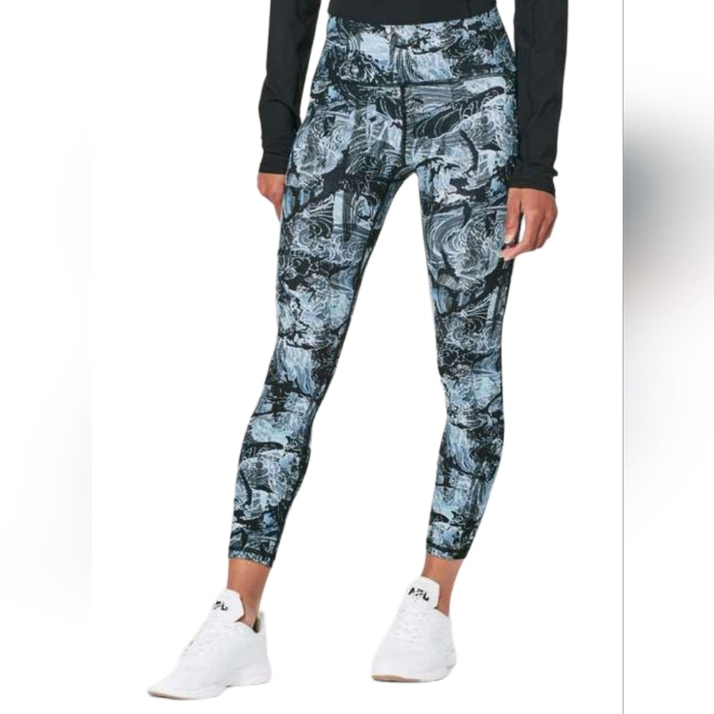 Lululemon Train Times 7/8 Pant in Eternal Wave Starlight Black / Black SZ 6
